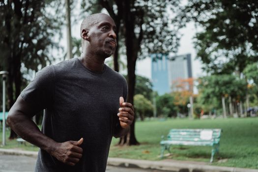 Man feeling hungry after running outdoors